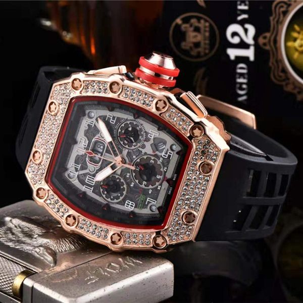 

лучшие часы бренда для мужчин р.м. 11-03rg кварцевым все циферблат работы алмаз часы высокого качества дизайнер замороженной из часов montre, Slivery;brown