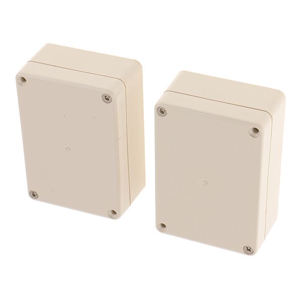 

2x plastic junction box for projects waterproof instrument box 58x35x82mm white