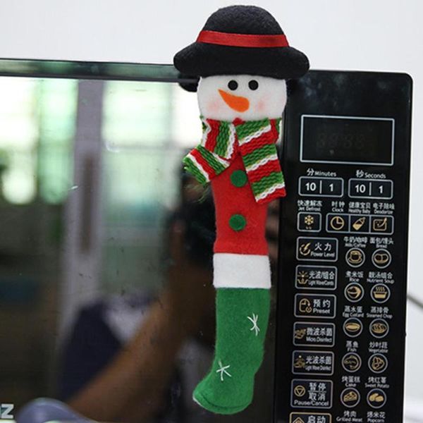 

3pcs refrigerator microwave oven door handle cloth protector christmas home decoration gloves dishwasher christmas gloves decor