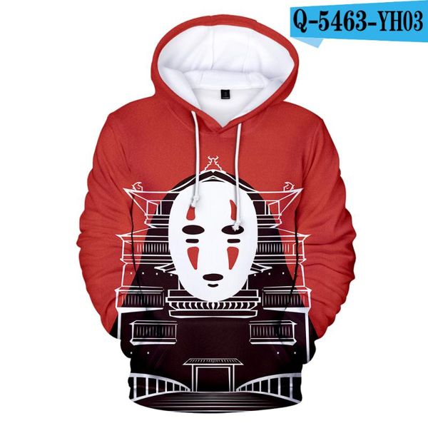 

2020 personality kids sweatshirt spirited away 3d hooded boy/girl anime a of chihiro kids hoodies no face man's pullovers, Black