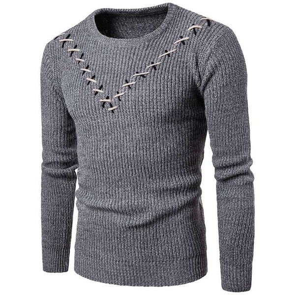 

2020 fashion strlist autumn strle men's cross the chest to combine the v pattern long sleeve casual sweater clothes r, White;black