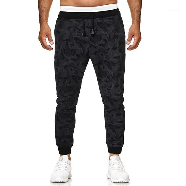 

clothing camouflage print mens designer pants fashion drawstring straight mens pants casual pockets panelled jogger males, Black