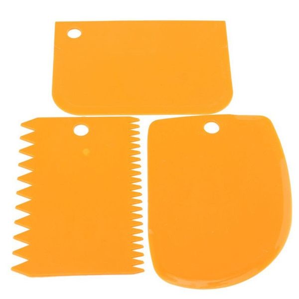 

3pcs/set plastic cake scraper dough cutters cream cake smoother levelling tools baking pastry decorators other bakeware
