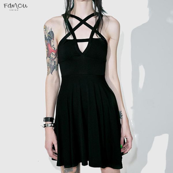 

Summer Casual Women Slim Mini Dress Black Pentagram Women Sexy Dresses Goth Dress Sexy Fashion Dress Drop Shipping Designer Clothes