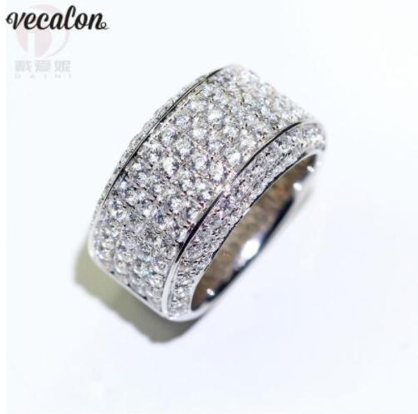 

vecalon luxury male promise ring 925 silver micro pave 5a cz engagement wedding band rings for men finger jewelry, Slivery;golden