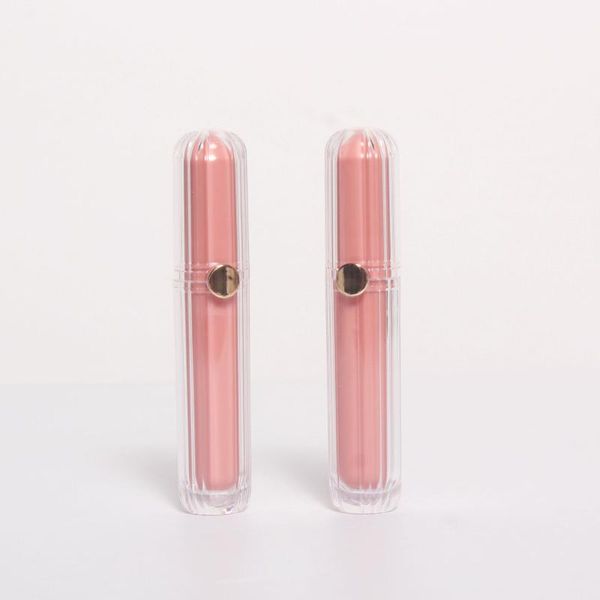 

4ml empty pink lip gloss tube plastic lip gloss container cosmetic packaging containers 50pcs/lot