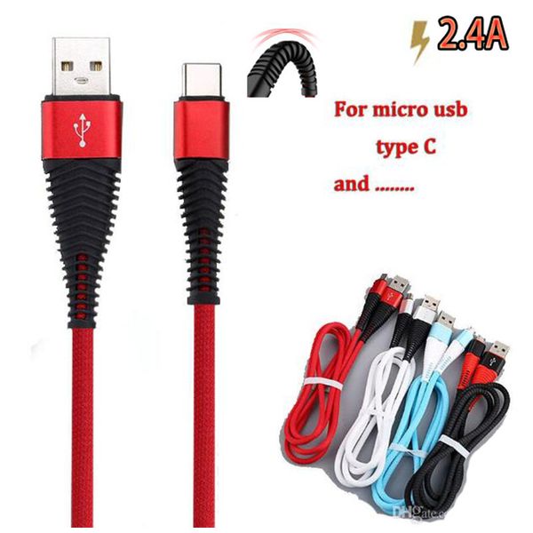 

high resistance usb cable 1m 3ft 2a charging sync data charge cord usb type c cables for phone s10 note 10 plus