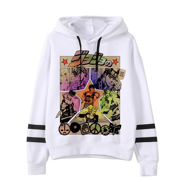 

jojo bizarre adventure hoodie japanese anime men/women funny sweatshirt harajuku cartoon hip hop vintage clothes male hooded, Black