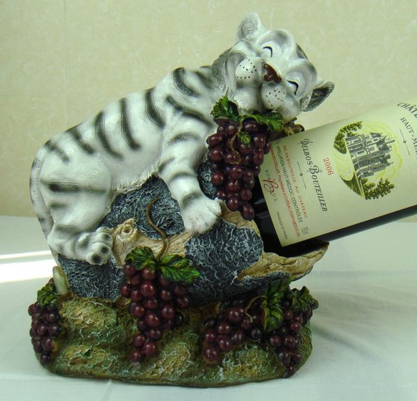

sleeping white tiger statue wine bottle holder ornamental grape bottle rack drinkware decor barware gift and craft accessories