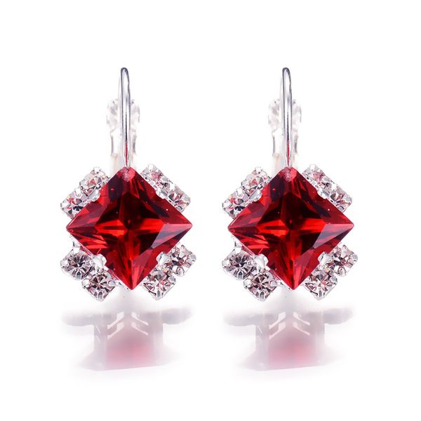

lnrrabc shiny rhombus crytal metal long earrings fashion rhinestones hoop earrings jewelry wholesale drop shipping, Golden;silver
