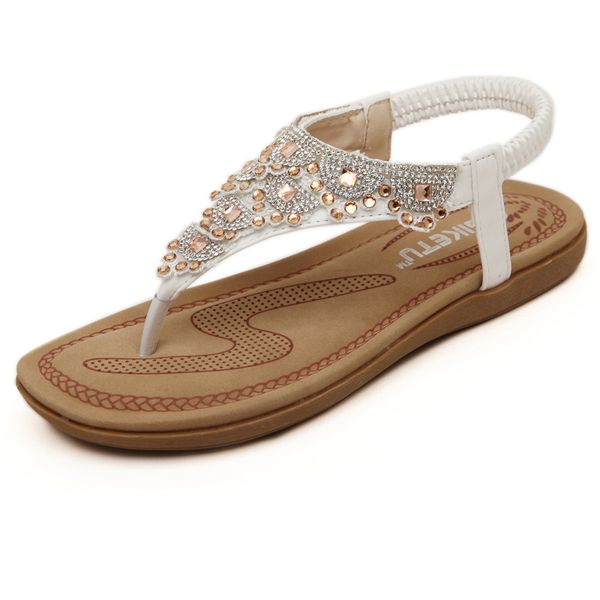 

975-8 hard spelter 2019 new style sweet women's sandals bohemian split toe foreign trade large size sandals wholesale, Black