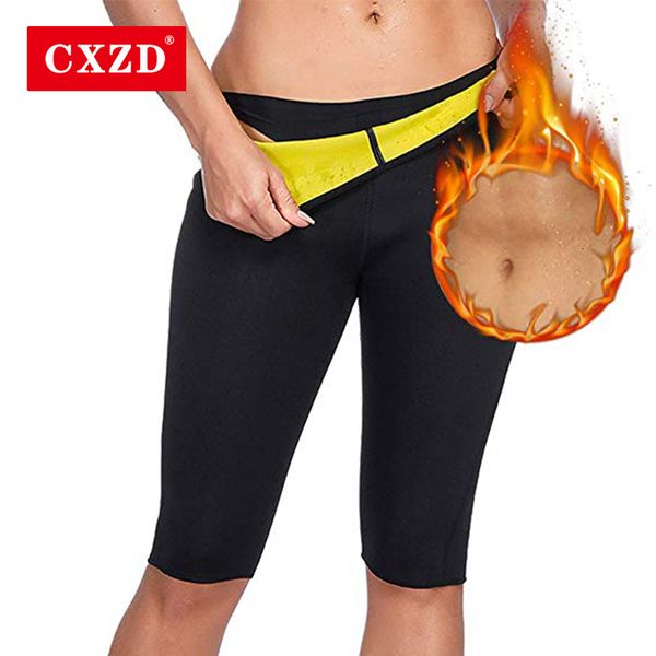 

body cxzd thermo women's shaper neoprene slimming pants thighs fat burner high waist tummy control shapewear for weight loss, Black;white