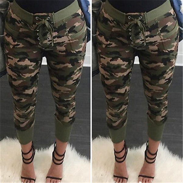 

fashion women pencil stretch pants casual denim drawstring skinny jeans high waist jeans trousers bandage cool outwear borttoms, Blue
