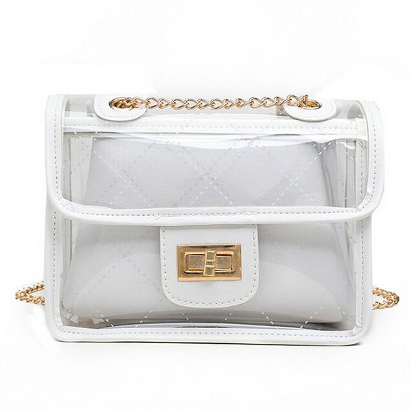 

new women bag lovely transparent handbag chain messenger shoulder bag clear jelly pouch purse fashion travel beach shoulder
