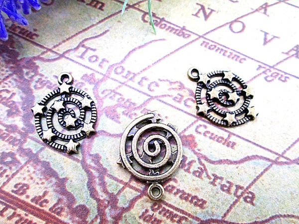 

75pcs-- star charms, antique bronze tone star charm pendants 21x15mm, Bronze;silver