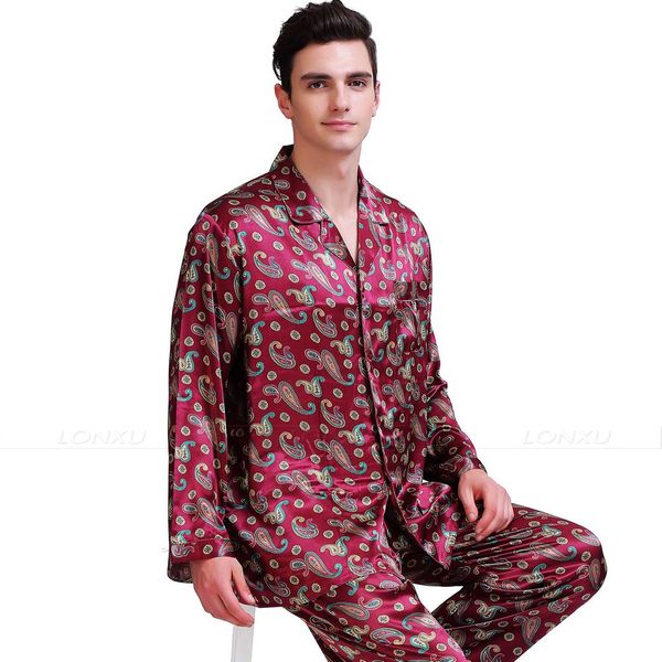 

mens silk satin pajamas set pajama pyjamas pjs sleepwear set loungewear s,,l,xl,xxl,3xl,4xl, Black;brown