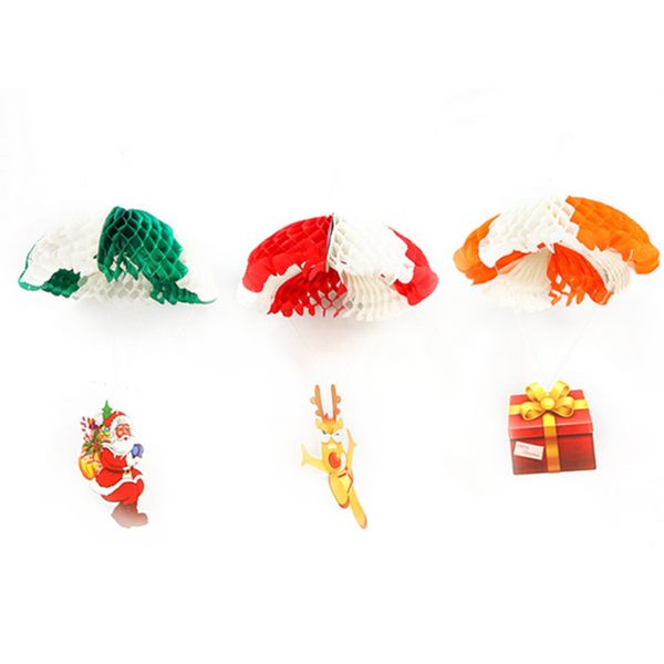 

1 set christmas diy paper-made decorating hanging flags foiled bunting flag garland (parachute) parachute