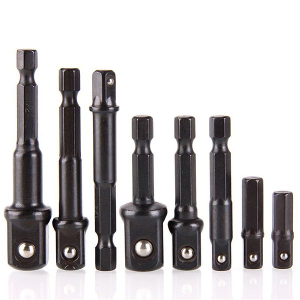 

5pcs/8pcs 1/4" hex shank to impact driver drill bits bar socket adapter set hex shank steel ball socket bit adapter set