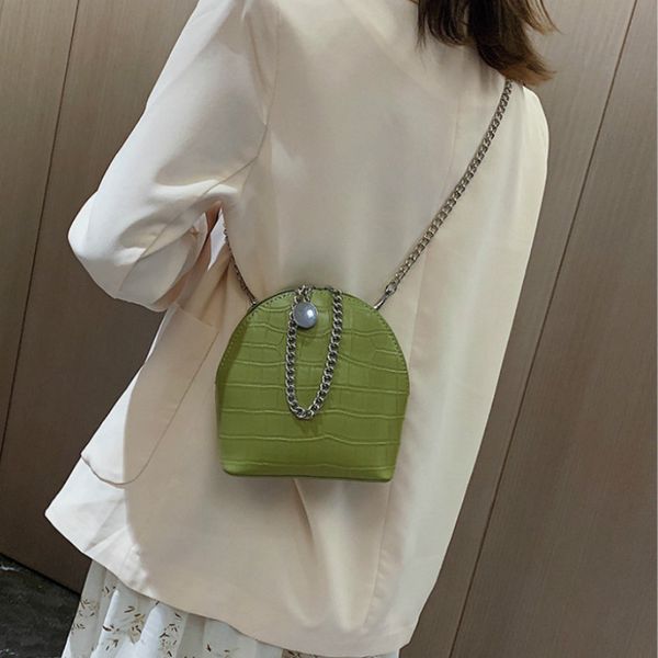 

текстурированные pu оболочки мешок женщин сумка 2020 новая мода камень шаблон молнии мягкие цепи плеча crossbody сумки