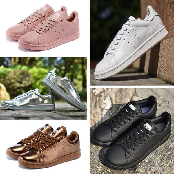 

2018 raf simons stan smith spring copper white pink black fashion shoe man casual leather brand woman man shoes flats sneakers eh077