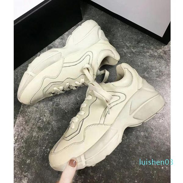 

designer luxury shoes rhyton vintage trainers retro do old sneakers mens and womens casual shoes outdoors training l03, Black