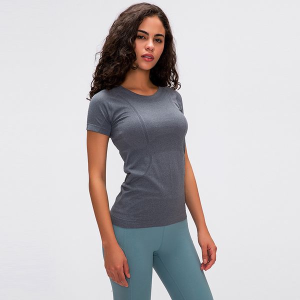 

running fitness fit ventilation yoga short sleeve round neck sports t-shirt workout shirts for women sports gym women, White;red