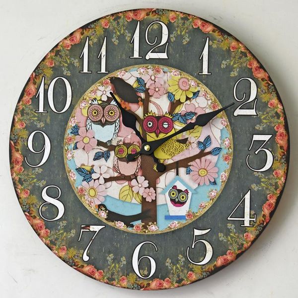 

идиллические настенные часы reloj de paed мультфильм бескаркасные часы стикер стены мдф horloge murale дизайн современный 3 d