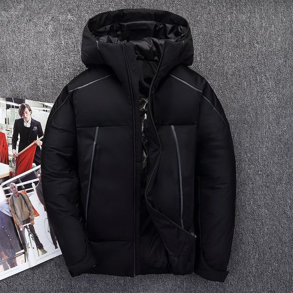 

2019 winter jacket men fashion jackets white duck dwon coat winter padded jacket stand collar ing, Black