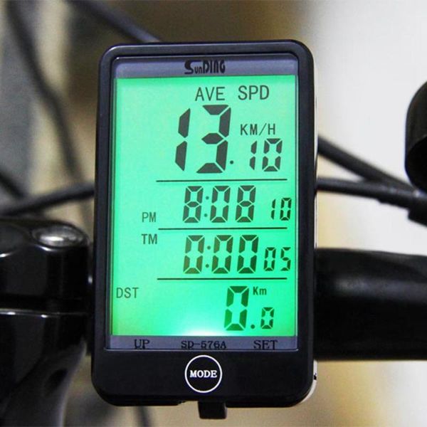 

sunding sd - 576a light mode touch wired auto bike computer light mode bicycle speedometer odometer satch with lcd backlight