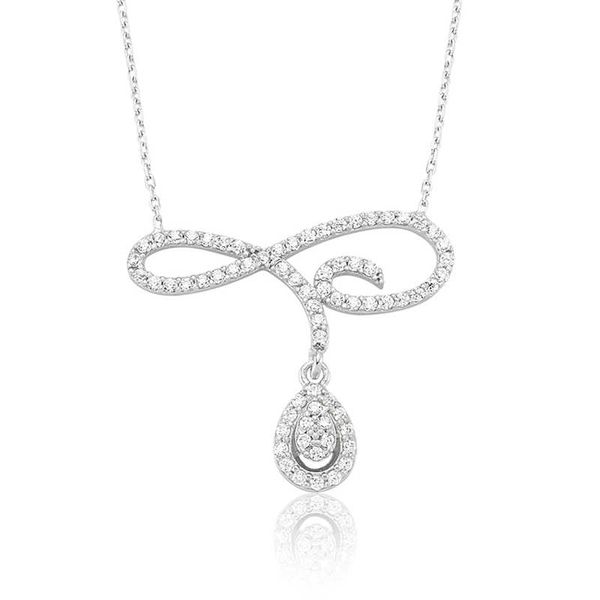 

925 sterling silver infinity drop necklace
