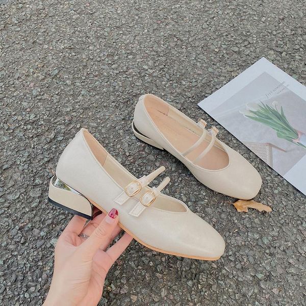 

2020 summer new female simple korean fashion wild fairy style mary jane shoes, Black