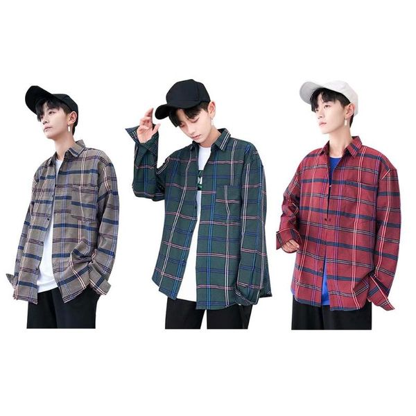 

мужчины длинные рукава-осень сыпучие полосатый топы turn down воротник кнопки рубашка, White;black