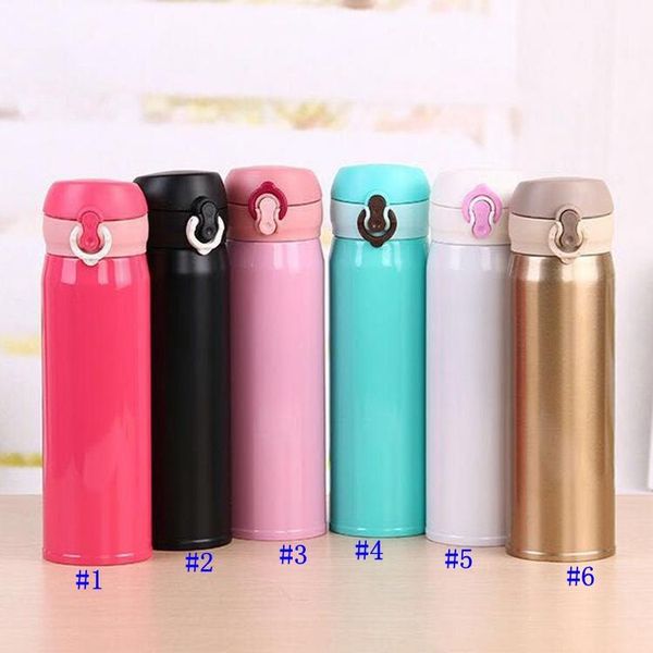 

6 colors stainless steel water bottle double wall vacuum insulated cup movement bounce mugs sports bottle coffee mugs travel cups fa3028