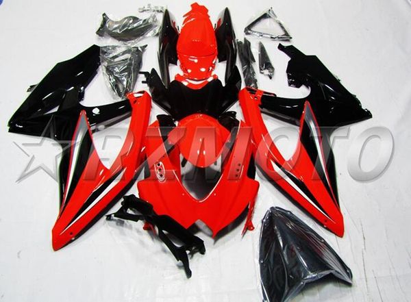 

injection mold new abs motorcycle fairings kit fit for suzuki gsx-r600 gsx-r750 600 750 k8 2008 2009 2010 08 09 10 red black luster