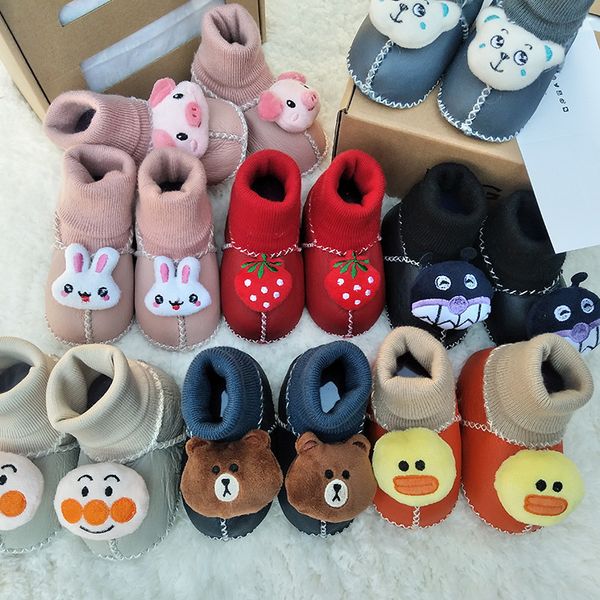 

brand aututralia sheep skin baby snow boots infant newborn soft booties with sheep fur winter girls boys snow boots, Black;grey