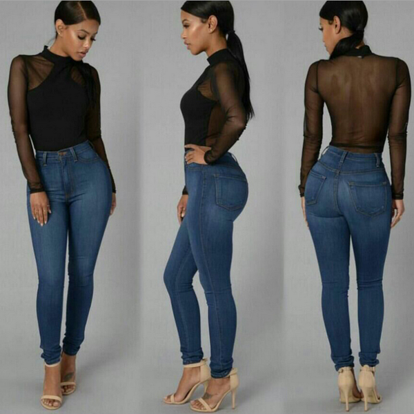 

2020 new spring fashion fat mm jeans elastic force jeans 835, Blue