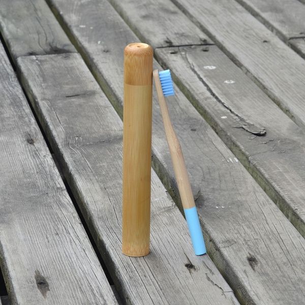 Yeni Bambu Diş Fırçası Seti Gökkuşağı Diş Fırçası 1pc Bambu Tüp Çevre Dostu Doğal Bambu Diş Fırçası Seyahat Çantası Diş Fırçası Ambalaj