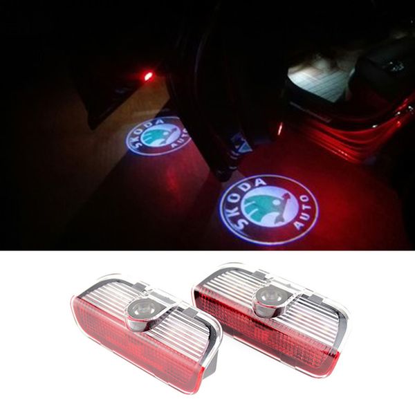 

2шт дверь автомобиля свет для SKODA Superb модель VW Golf 5 6 7 CC Passat B6 B7 Sharan Scirocco EOS led Добро по