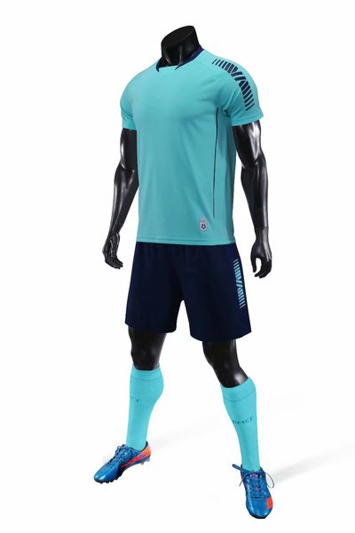 

оптовые настроенные мужчины футбол униформа, мужские комплекты спортивной одежду, костюмы скидка дешевого мальчика футбол наборы топов с шор, Blue;black