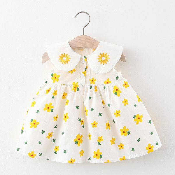 

2020 summer baby girls small flowers dress, Red;yellow