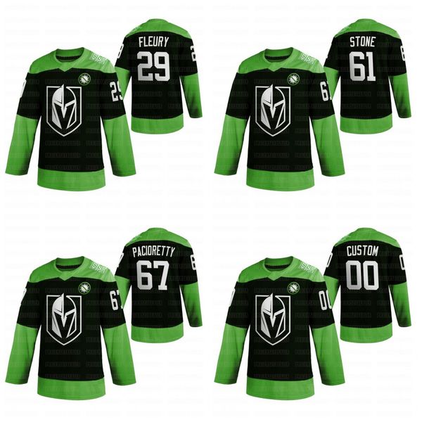 

marc-andre fleury vegas golden knights 2020 бой ncov green jersey lehner mark stone markessault karlsson pacioretty revise tuch smith, Black;red