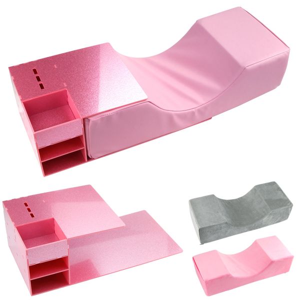 

faux leather lash pillow for eyelash extensions with acrylic shelf for grafting eyelash tools extension contour pillow