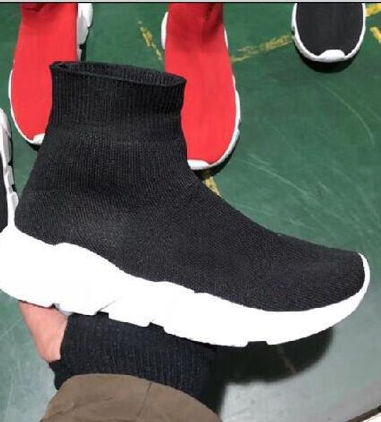

2021 brand casual shoes flat fashion men socks red triple black stretch mesh high women sneaker speed runner