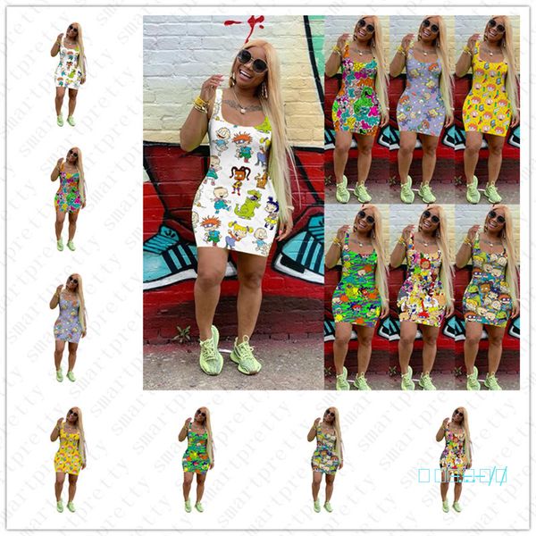 

s-3xl women designer dress skirt sleeveless t shirt vest tank dresses summer anime kids boys girls tight skirt beachwear party cloth d5804, Black;gray