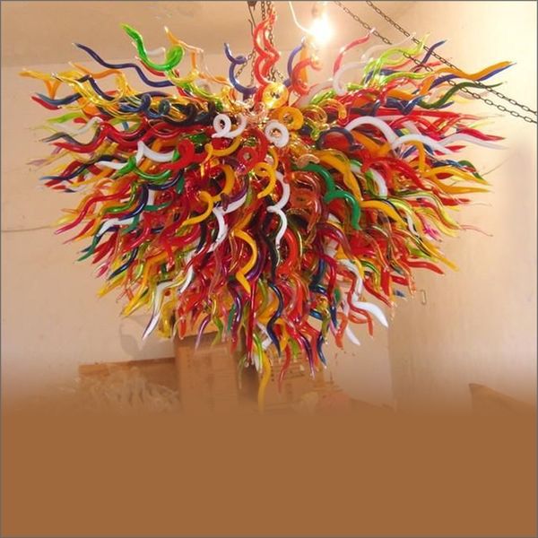 

100% murano glass led modern chandelier new house decoration hand blown glass led chandelier lighting for high ceiling