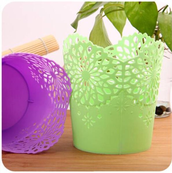 

supper fashion 2019 wholesales round hollow rose flower brush holder pen holders multifunctional storage