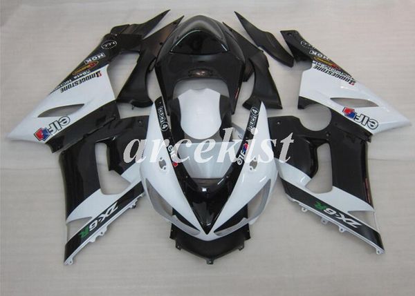 

4 gifts motorcycle new abs full fairings kit fit for kawasaki ninja zx-6r 2005 2006 05 06 636 zx6r bodywork set black white light