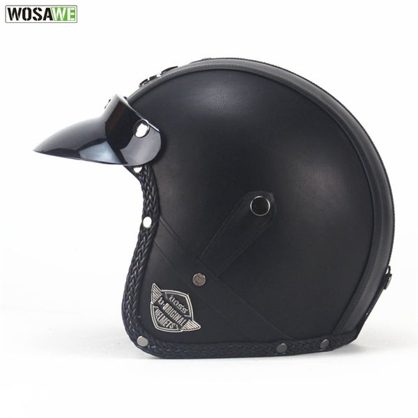 

wosaew motorcycle helmet half face scooter motocross motorbike helmet moto racing head protection gear retro personality