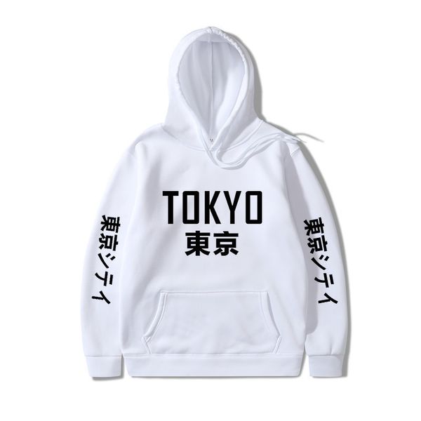 

2019 нового прибытие японии harajuku толстовка tokyo city печать пуловер толстовка hip hop streetwear мужчины / женщины толстовка с капюшоно, Black