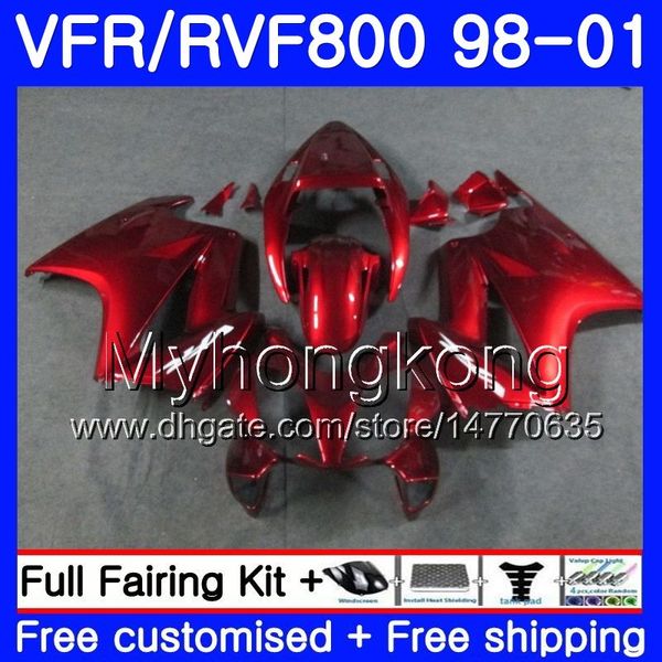 Karosserie für HONDA Interceptor VFR800R VFR800 1998 1999 2000 2001 259HM.44 VFR 800RR VFR 800 RR VFR800RR 98 99 00 01 Verkleidungsfabrik Red Hot Kit